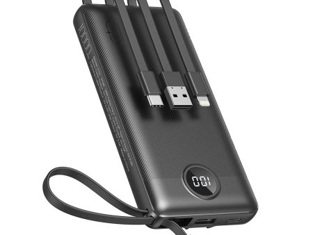 VEGER C10 10000mAh Power Bank with Built-in 4 Cables Discount