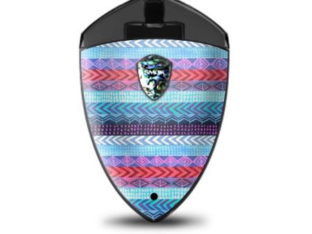 Aztec Blue Tribal Chevron Smok Rolo Badge Skin Online now