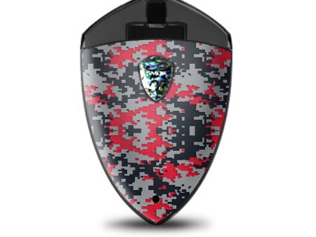 Digi Camo Sports Teams Colors Digital Camouflage Red Grey Black Smok Rolo Badge Skin Fashion