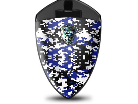 Digi Camo Sports Teams Colors Digital Camouflage Blue Black Smok Rolo Badge Skin Discount