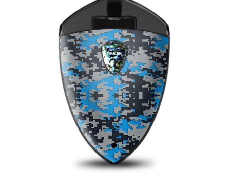 Digi Camo Sports Teams Colors Digital Camouflage Blue Silver Black Smok Rolo Badge Skin For Cheap