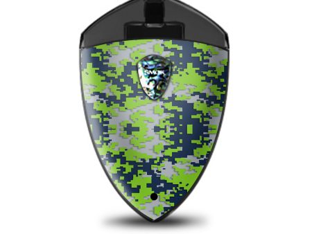 Digi Camo Sports Teams Colors Digital Camouflage Light Green Dark Green Smok Rolo Badge Skin Supply