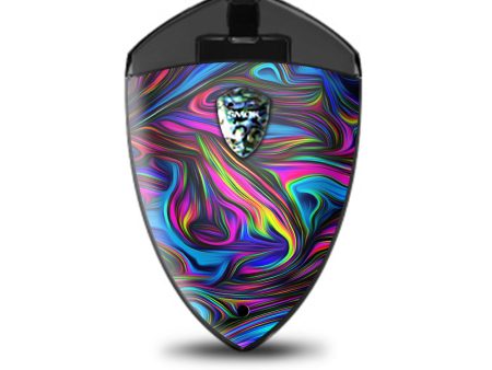 Neon Color Swirl Glass Smok Rolo Badge Skin Discount