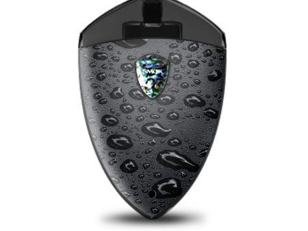 Rain Drops On Black Metal Smok Rolo Badge Skin Sale