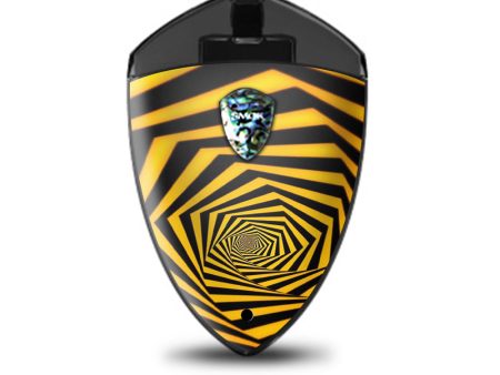 Black Yellow Trippy Pattern Smok Rolo Badge Skin Hot on Sale